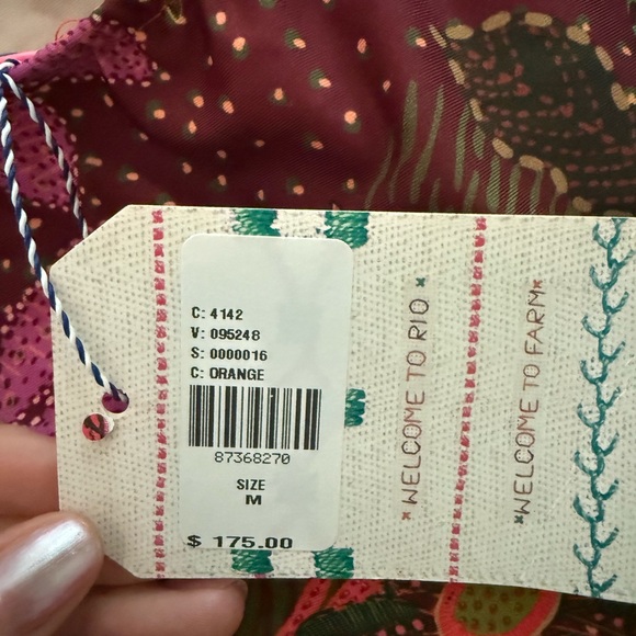 FARM Rio Red and Orange One Piece Swimsuit Tropical Vibes - Picture 5 of 7